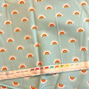 Free Spirit Tula Pink Daydreamer Sundaze Blue Pineapple - 1/2 Yard - Rainbow